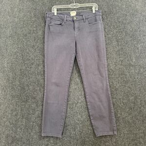 L'Agence Chantal Low Rise Skinny Jeans Women's 31 Gray Stretch Denim USA